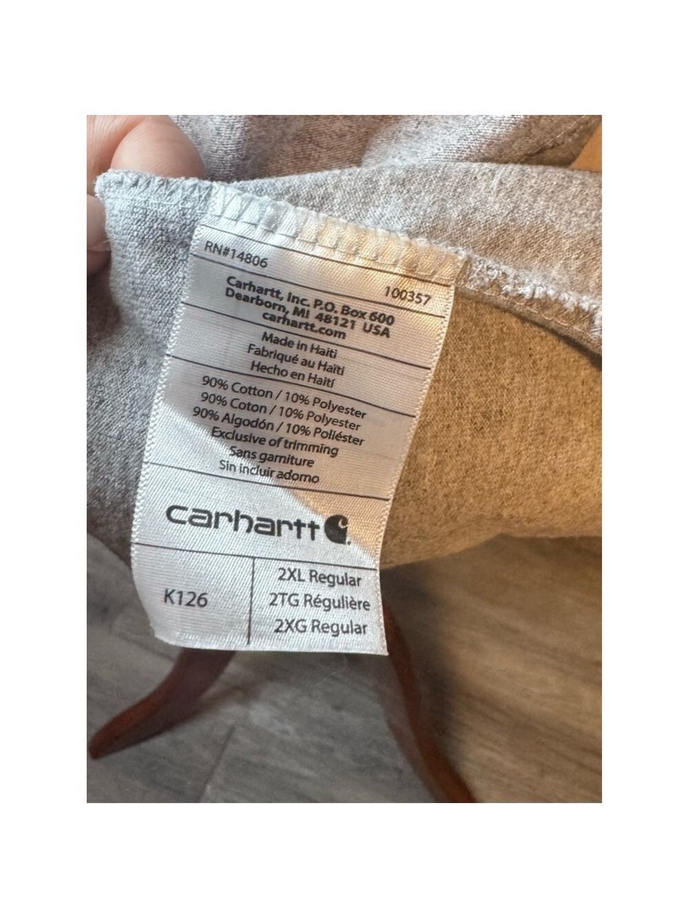 Carhartt long sleeve shirt 2XL gray logo - Picture 7 of 9